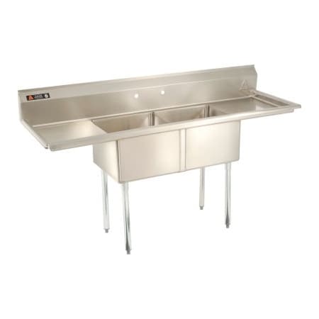Aero Aero Manufacturing Company Two Bowl SS sink 18 x 18 with 16-1/2" Right & Left Sided Drainboard AF2-1818-18LR